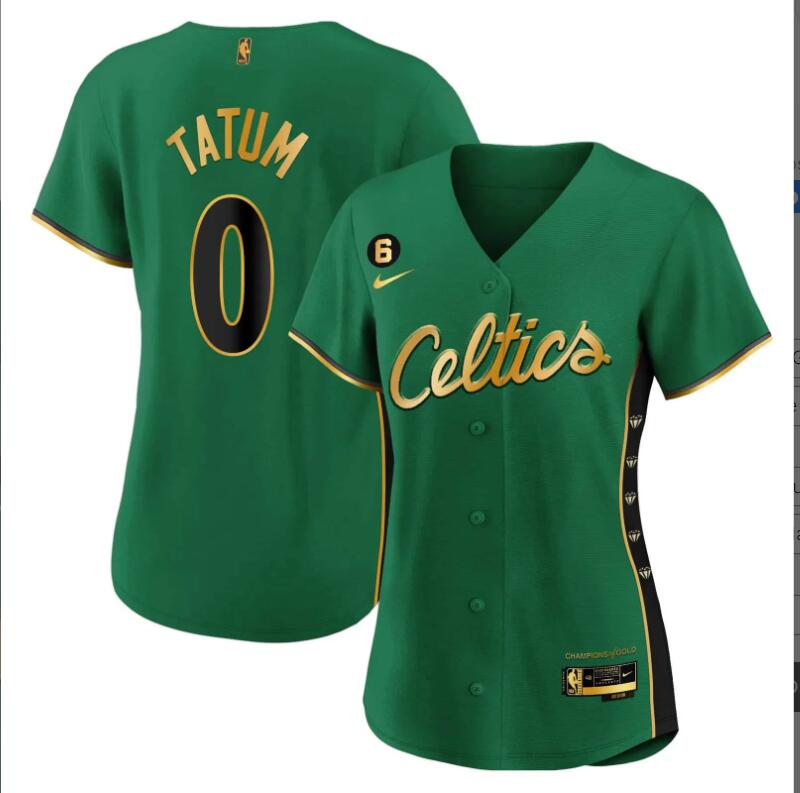Women 2024 Boston Celtics #0 Tatum Baseball green NBA Jersey